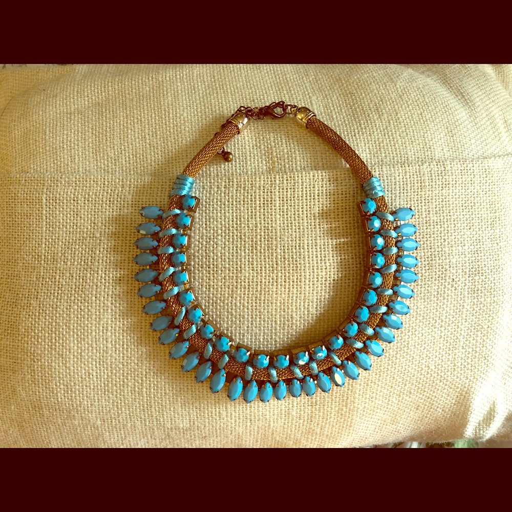 Blue and Gold statement necklace